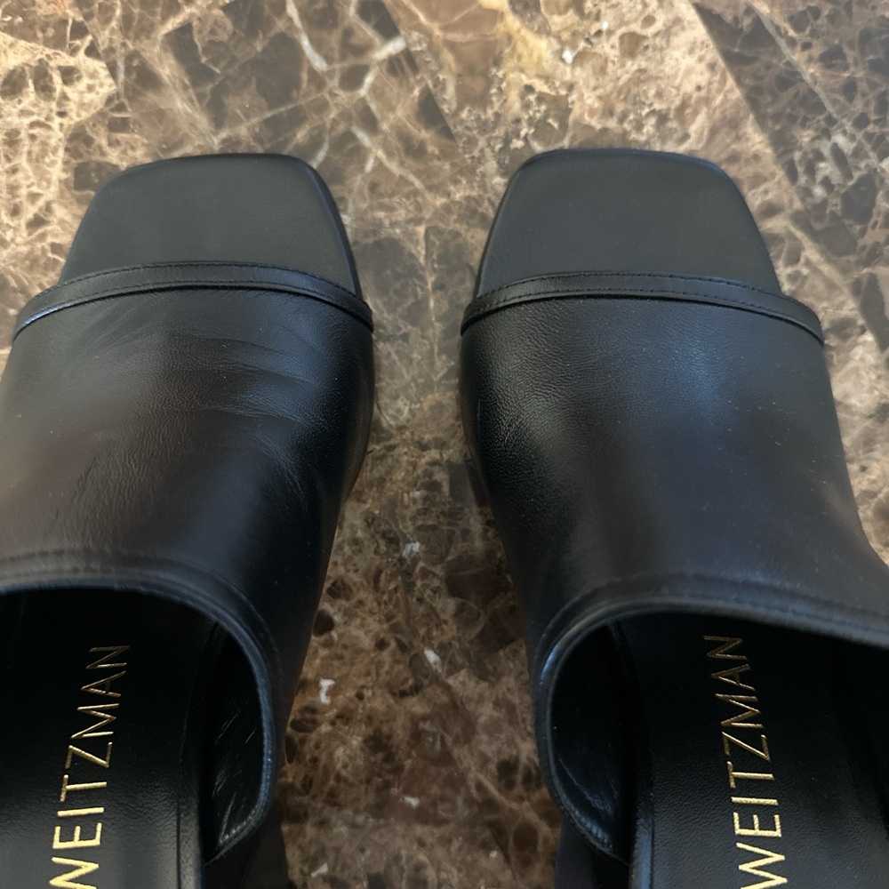 Stuart Weitzman Black Leather Mules - Picture 8 of 10